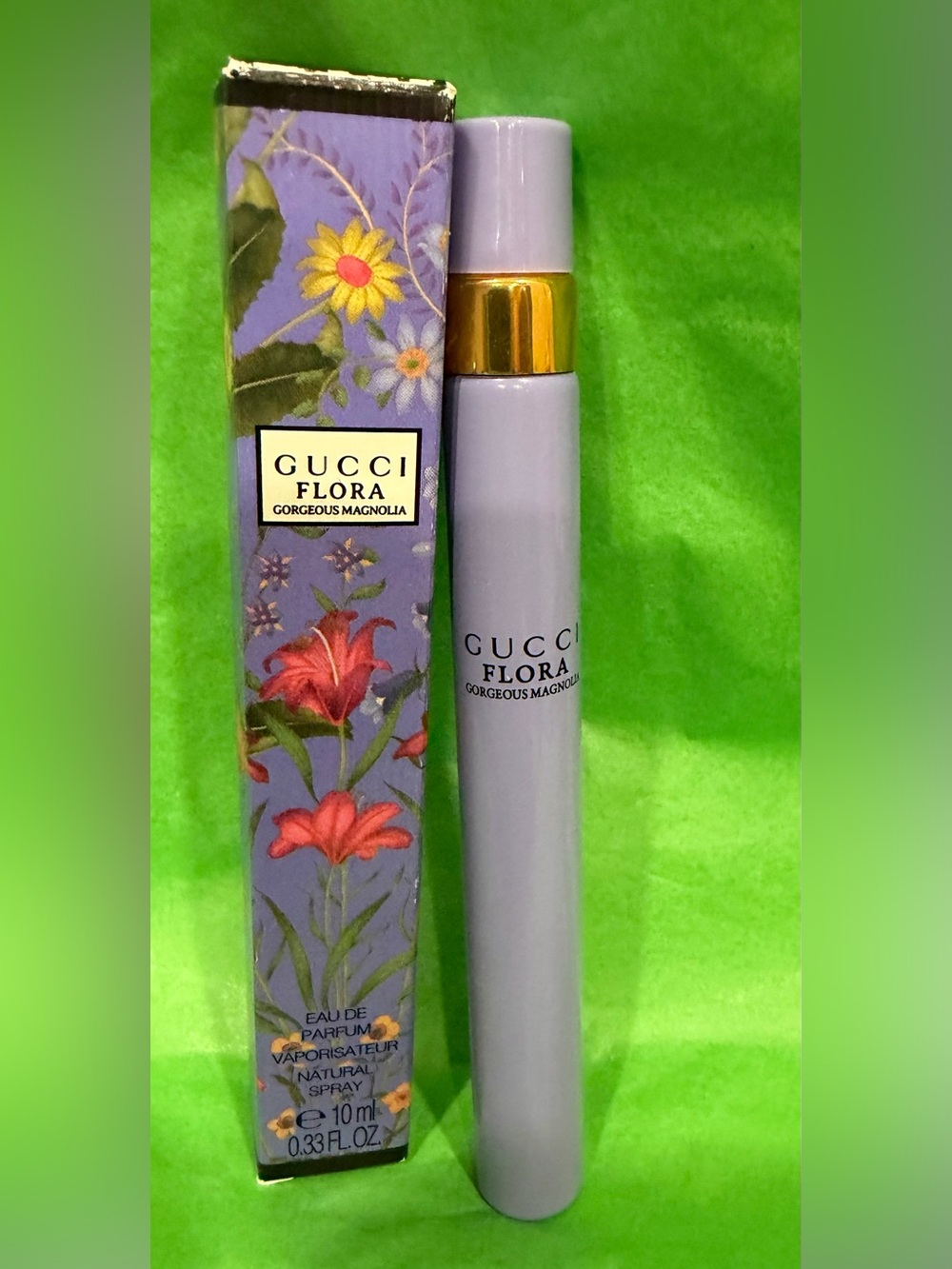 Gucci Flora Gorgeous Magnolia Perfume Tube in Lavender with Gold Accent New